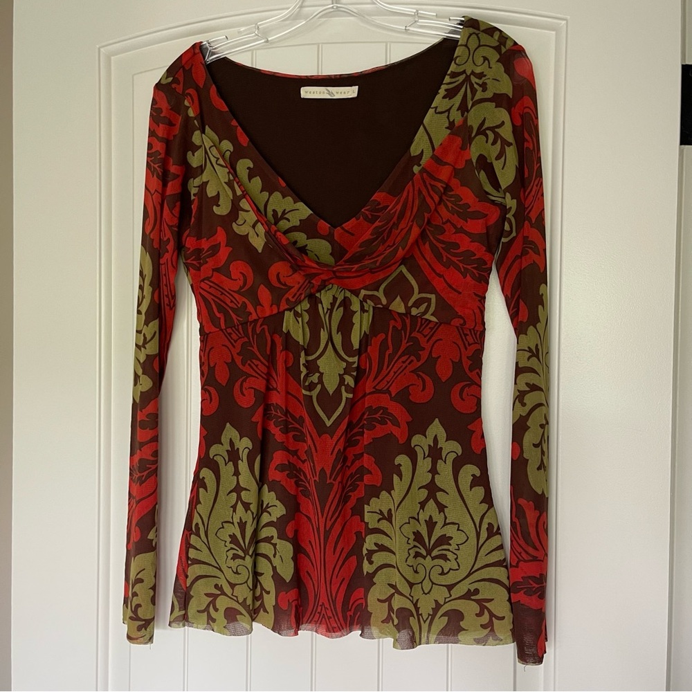 Weston Wear mesh long sleeve size L top